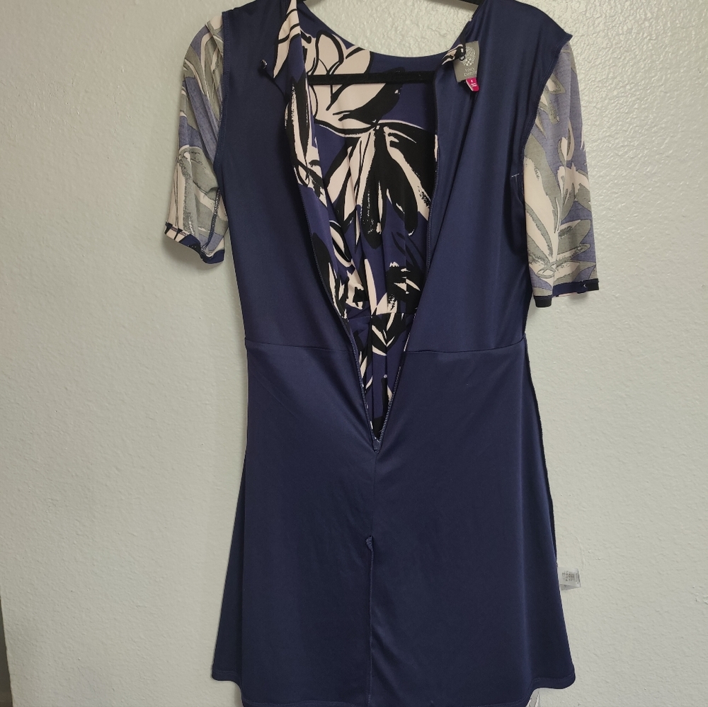 Vince Camuto women's Printed Ity Midi Dress w/Front Draping size 8 - Picture 8 of 12